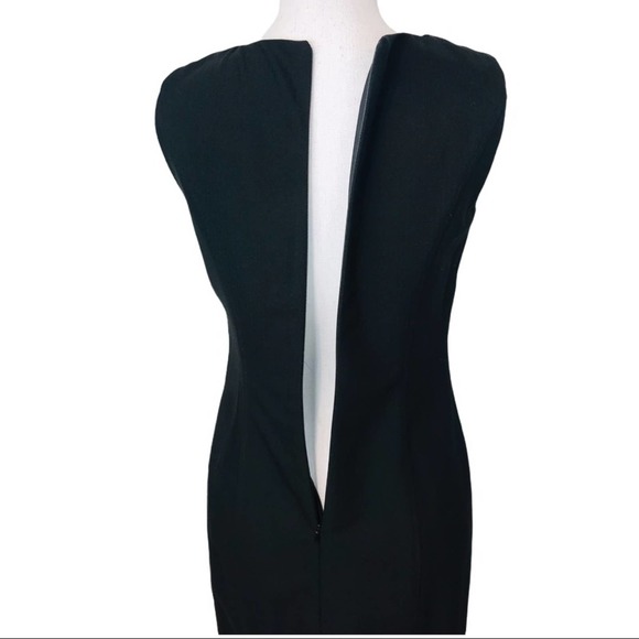 Donna Degnan sheath midi dress leather patch 2 - Picture 9 of 13